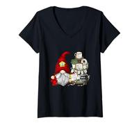 Mujer Funny Fireman GNOME For Best Grandpa Proud Firefighter Dad Camiseta Cuello V