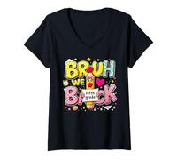 Mujer Funny First Day of School 5th Fifth Grade Bruh We Back Camiseta Cuello V