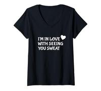 Mujer Funny Fitness Instructor Valentine's Day Quote Sweat Camiseta Cuello V