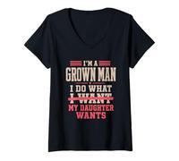 Mujer Funny For Dad I'm A Grown Man I Do What My Daughter Wants Camiseta Cuello V