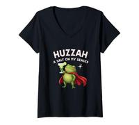 Mujer Funny Frog Knight Huzzah Salt On My Senses Margarita Sarcasmo Camiseta Cuello V