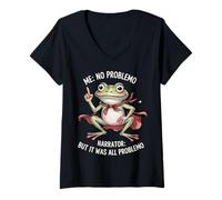 Mujer Funny Frog No Problemo | But It Was All Problemo Men Women Camiseta Cuello V