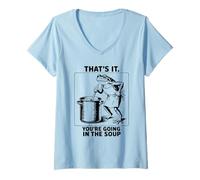 Mujer Funny Frog That's It You Going in The Soup Camiseta Cuello V