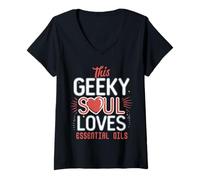 Mujer Funny Geek Humor Aceites Esenciales y aromaterapia Amor Camiseta Cuello V