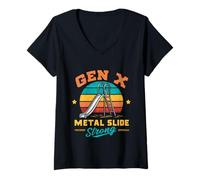 Mujer Funny Gen X Generation Sarcasm Gen X Metal Slide A Strong Camiseta Cuello V
