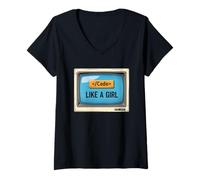 Mujer Funny Girl Coder Design Programación de computadoras Desarrolladores Web Camiseta Cuello V