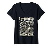 Mujer Funny Girl Motorcycle Rider Quote Biker Road Ride Freedom Camiseta Cuello V