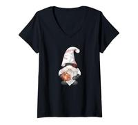 Mujer Funny GNOME Dad with Cute Pattern For Women & Baseball Lover Camiseta Cuello V