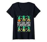 Mujer Funny Gnomes For Women This Girl Loves St. Patricks Day Camiseta Cuello V