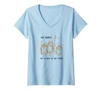 Mujer Funny Golf Nuestros Columpios Son Tan Salvajes como Nuestras Historias Camiseta Cuello V