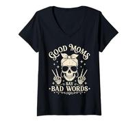 Mujer Funny Good Mom Say Bad Words Best Mom Shirts Mother's Day Camiseta Cuello V