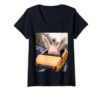 Mujer Funny Goose Roller Coaster Meme Silly Graphic Camiseta Cuello V