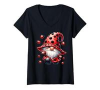 Mujer Funny Grandma Gnome For Women And Girls Who Love Ladybugs Camiseta Cuello V