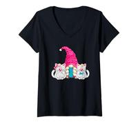 Mujer Funny Grandma GNOME For Women Or Cat Mom and Crazy Cat Lady Camiseta Cuello V