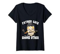 Mujer Funny Grandpa Ice Hockey GNOME Graphic For Men and Best Dad Camiseta Cuello V