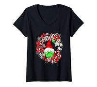 Mujer Funny Green Christmas GNOME Santa For Women Men Cute Hohoho Camiseta Cuello V