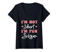 Mujer Funny Groovy Cute I'm Not Short I'm Fun Tamaño Camiseta Cuello V