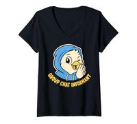 Mujer Funny Group Chat Informant Birdie Humor Camiseta Cuello V