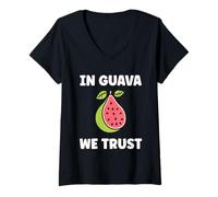 Mujer Funny guavas Cute Fruit Simple in Guava We Trust Camiseta Cuello V
