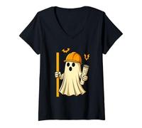 Mujer Funny Halloween Civil Engineer Ghost Architect Camiseta Cuello V