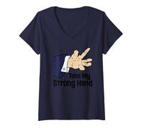 Mujer Funny Halloween Take My Strong Hand Unisex para Hombres y Mujeres Camiseta Cuello V
