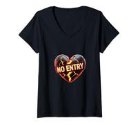 Mujer Funny Heart Memes No Entry To My Heart Está Cerrado Hoy Camiseta Cuello V