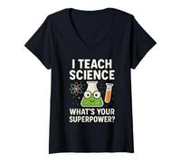 Mujer Funny High School Science Teacher Broma Middle Elementary Camiseta Cuello V