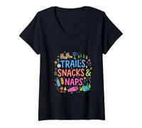 Mujer Funny Hiking Outdoor Adventures Nature Loving Camiseta Cuello V