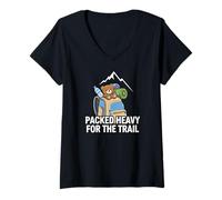 Mujer Funny Hiking Packed Heavy For The Trail Camiseta Cuello V