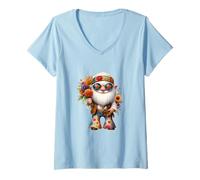Mujer Funny Hippie GNOME Dad In Boho Hippie Pants For Women Groovy Camiseta Cuello V