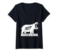 Mujer Funny Hippo Skeleton Safari Animal Dark Humor Hippopotamus Camiseta Cuello V
