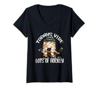 Mujer Funny Hockey Saying For Women Ice Hockey GNOME Hockey Girl Camiseta Cuello V