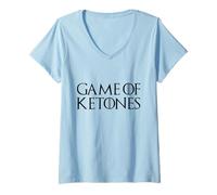 Mujer Funny Humor Avocado Keto GGame of Ketones Keto Diet Camiseta Cuello V