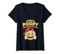 Mujer Funny Humor I Made A Poopy Joke Silly Tummy Relief Mujeres Hombres Camiseta Cuello V