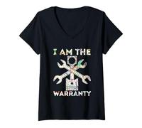 Mujer Funny I Am The Warranty Car Lover Mechanic Humor Camiseta Cuello V