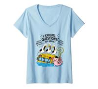 Mujer Funny I Axolotl Preguntas 3er Grado Clase Juego de Palabras Grito Gaviota Camiseta Cuello V