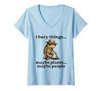 Mujer Funny I Bury Things Maybe Plants Maybe People Camiseta Cuello V