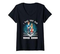 Mujer Funny I Make Your Hair, Hairdresser Haircut Hairdresser Gift Camiseta Cuello V