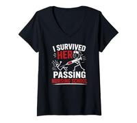 Mujer Funny I Survived Her Passing Nursing School Camiseta Cuello V