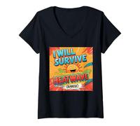 Mujer Funny I Will Survive Heatwave Apenas Summer Heat Survival Camiseta Cuello V