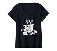 Mujer Funny Identifícate como el teórico de la conspiración El Humor te lo Dijo Camiseta Cuello V