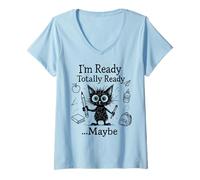 Mujer Funny I'm Ready Maybe Back To School Funny Teacher Hombres Mujeres Camiseta Cuello V