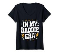 Mujer Funny In My Baddie Era, Bold Queen, Retro Diva Confidence Camiseta Cuello V