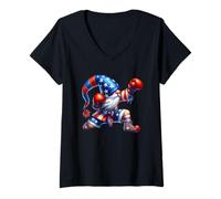 Mujer Funny Independence Day GNOME Graphic For Men Boxing Workout Camiseta Cuello V