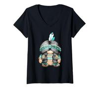 Mujer Funny Indian Tribal Graphic Cute Native American GNOME Mom Camiseta Cuello V