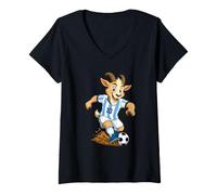 Mujer Funny Inspired Soccer Player Playing Football Graphic Camiseta Cuello V