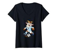 Mujer Funny Inspired Soccer Player Playing Football Graphic Camiseta Cuello V