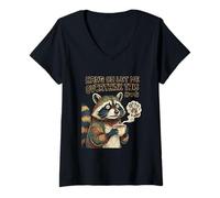 Mujer Funny Introvert Humor Raccoon Hang On Let Me Overthink This Camiseta Cuello V