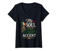 Mujer Funny Ireland Humor Irish Joke My Soul Accent Camiseta Cuello V