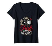 Mujer Funny Ireland Humor Irish Joke My Soul Has An Irish Accent Camiseta Cuello V